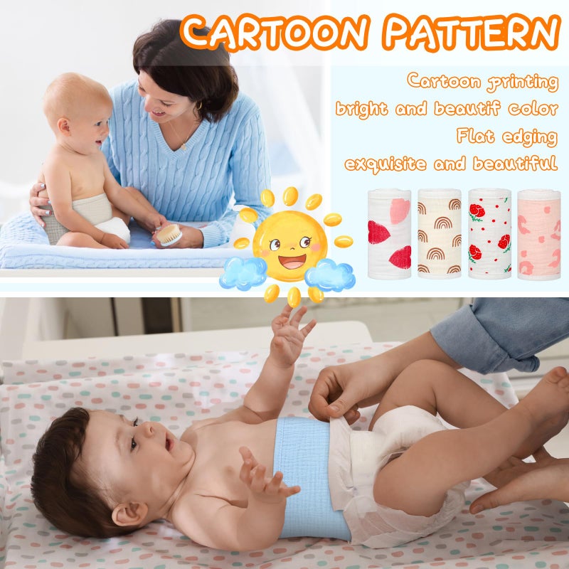 Vabean 8 Pcs Baby Infant Umbilical Cord Comfort Adjustable Cotton Belly Band for Protection, Baby Gifts for 0 To12 Months (Cute) - Image 3